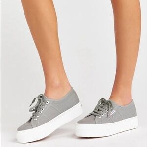 Superga 2790 ACOTW Grey Sage Platform Sneakers S0001L0